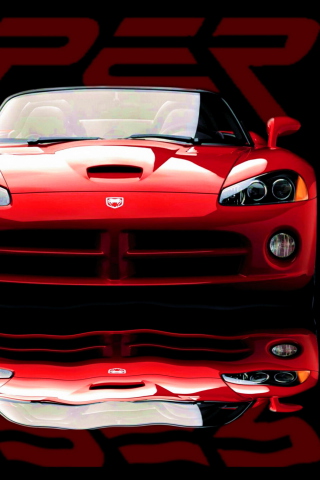 Das Red Dodge Viper Wallpaper 320x480