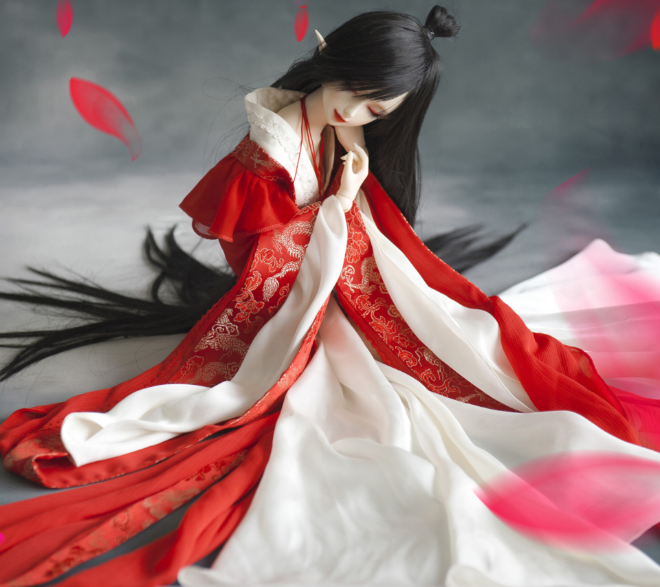 Das Beautiful Doll In Japanese Kimono Wallpaper 960x854
