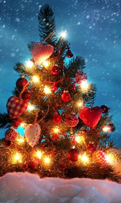 Das Beautiful Christmas Tree Wallpaper 240x400