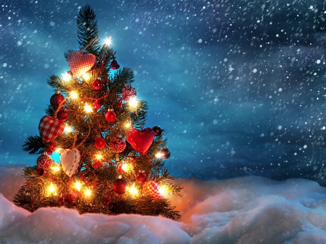 Обои Beautiful Christmas Tree 640x480