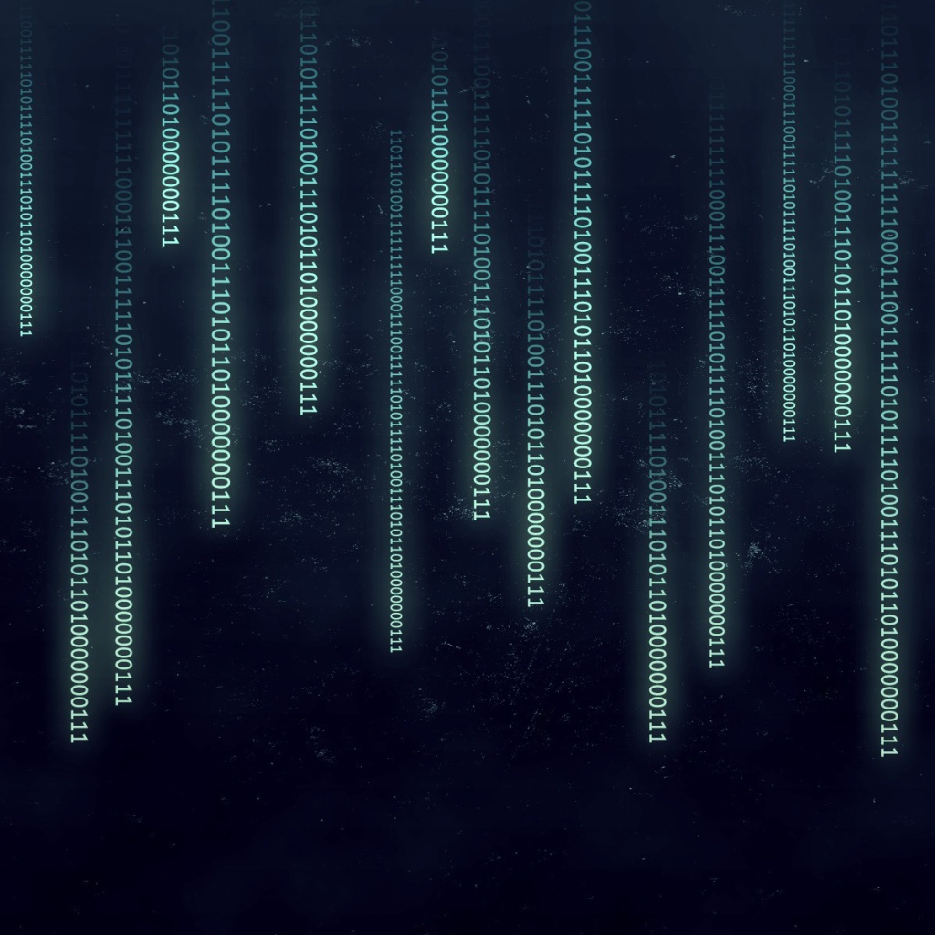 Das Matrix Binary Numbers Wallpaper 1024x1024