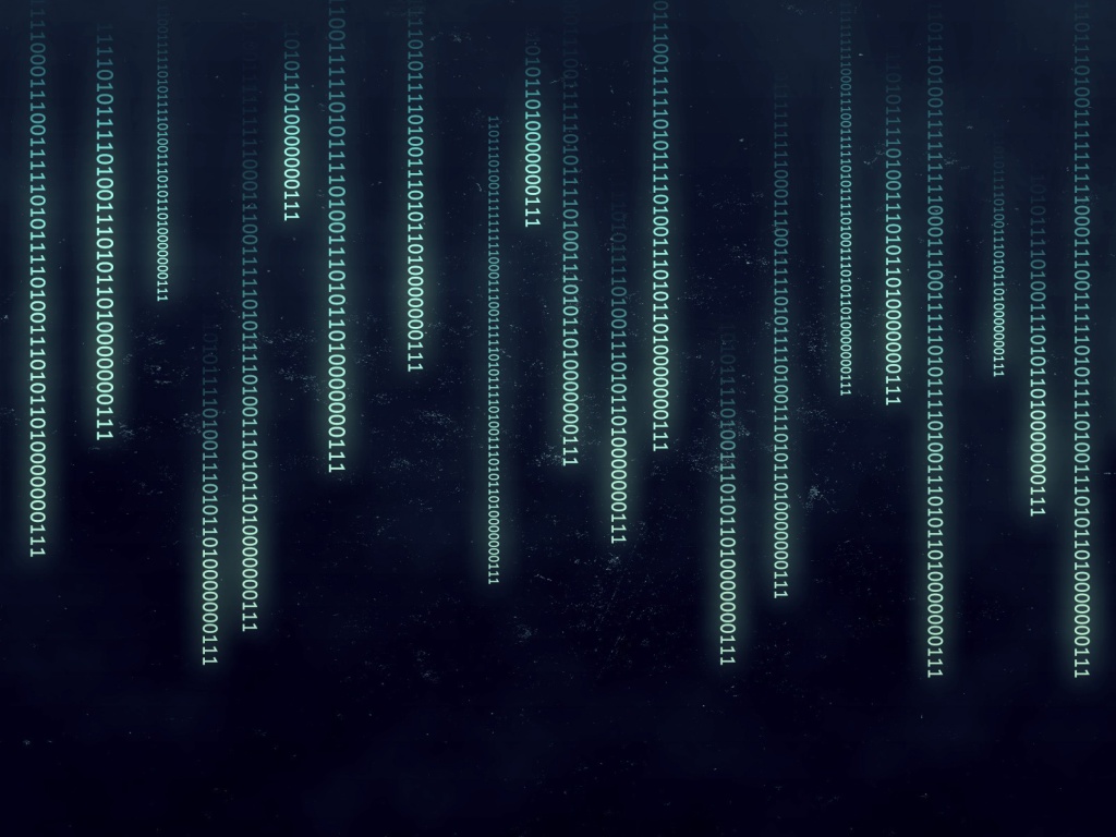 Das Matrix Binary Numbers Wallpaper 1024x768