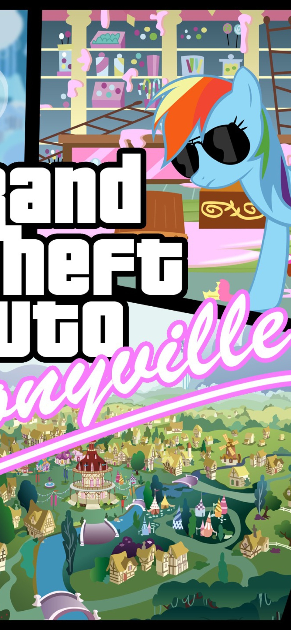 Grand Theft Auto Ponyville wallpaper 1170x2532