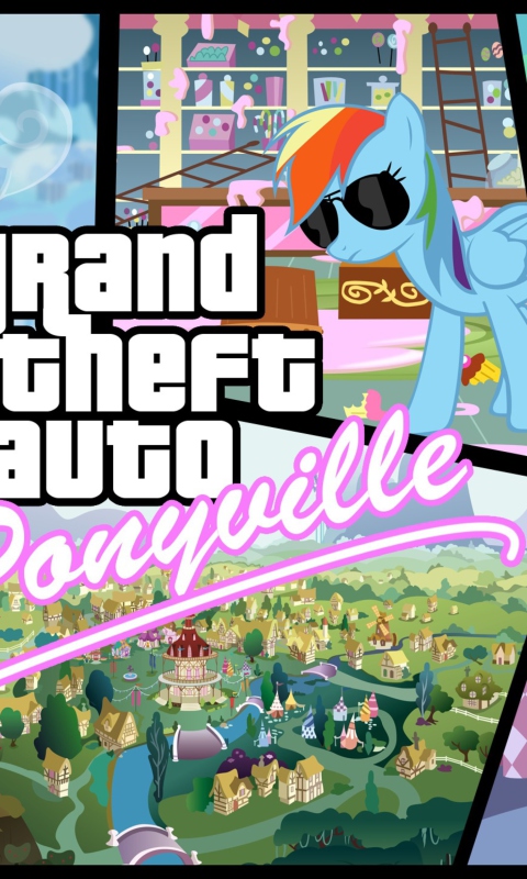 Das Grand Theft Auto Ponyville Wallpaper 480x800