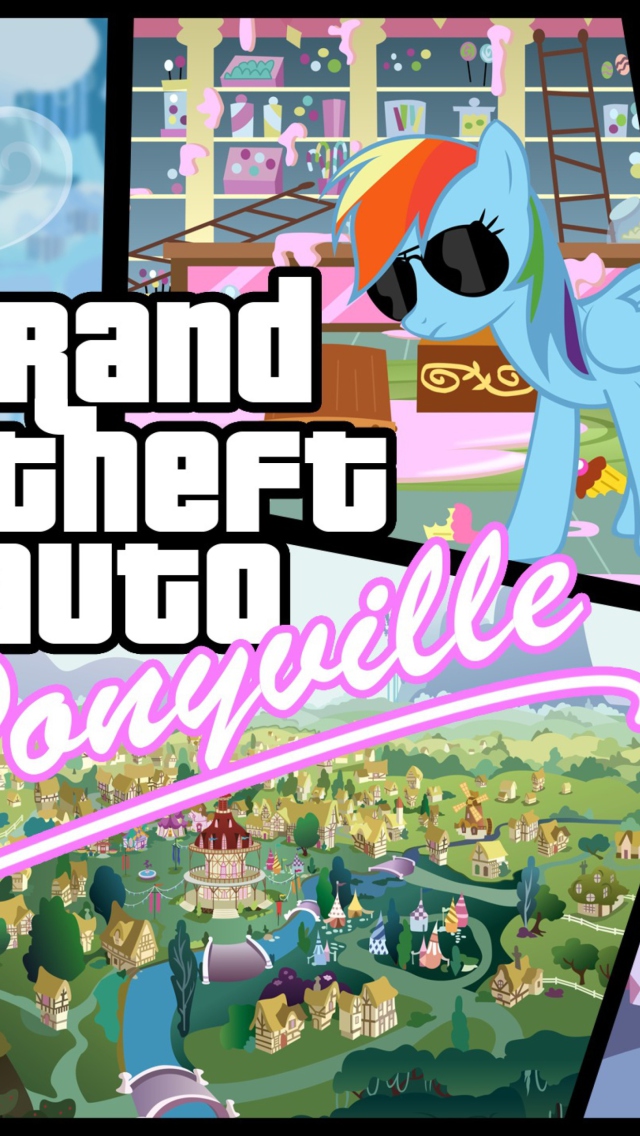 Fondo de pantalla Grand Theft Auto Ponyville 640x1136