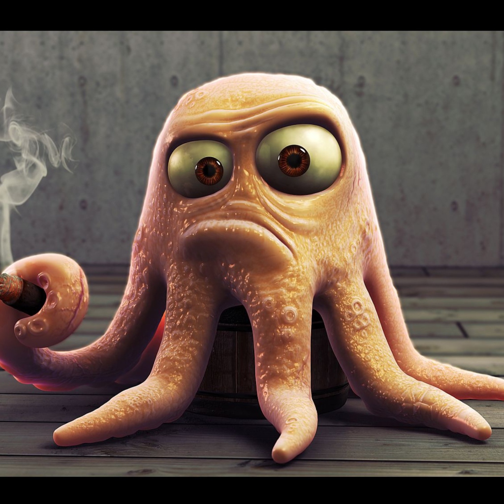 Das Angry Octopus Wallpaper 1024x1024