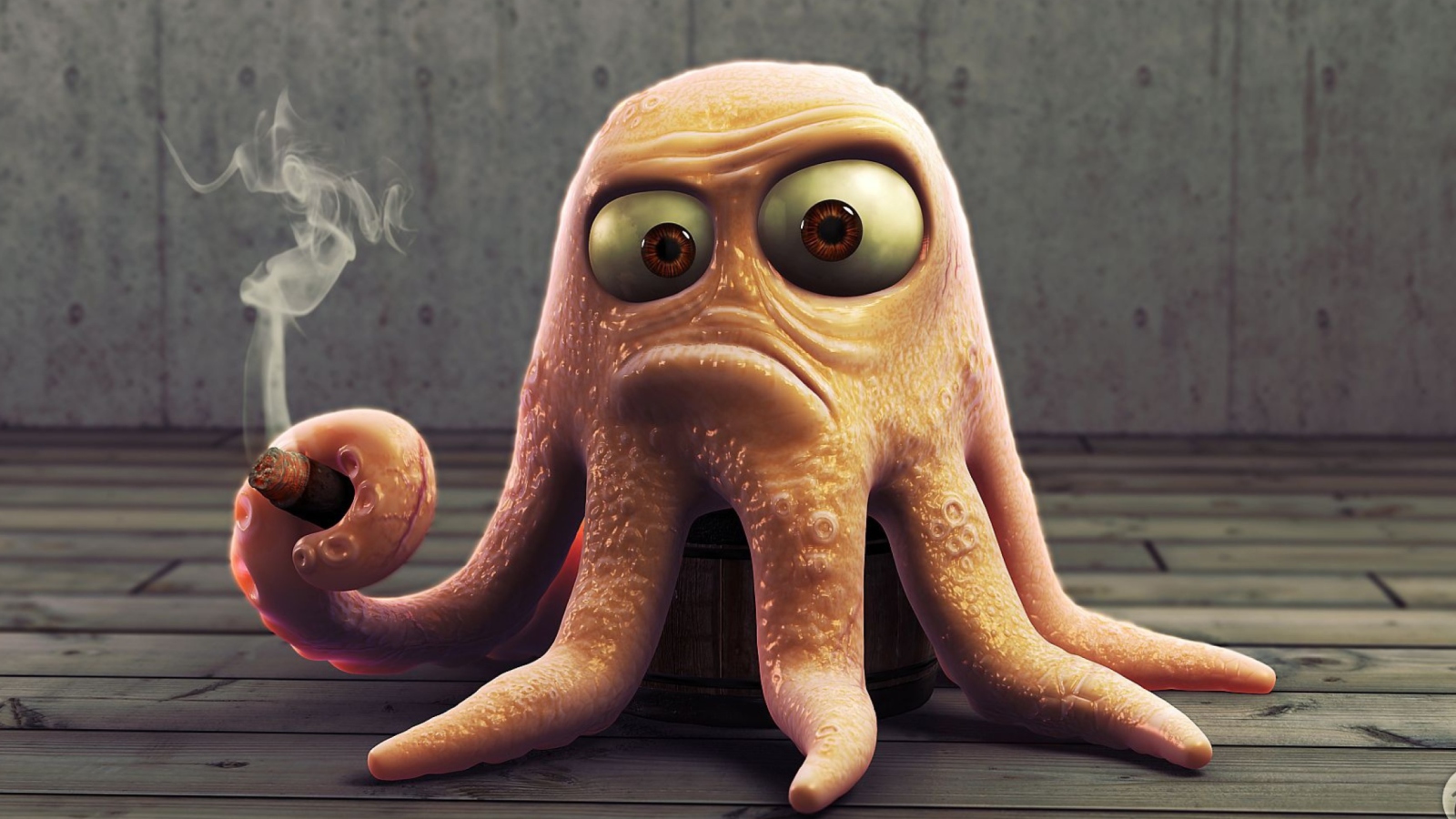 Angry Octopus wallpaper 1600x900