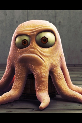 Angry Octopus wallpaper 320x480