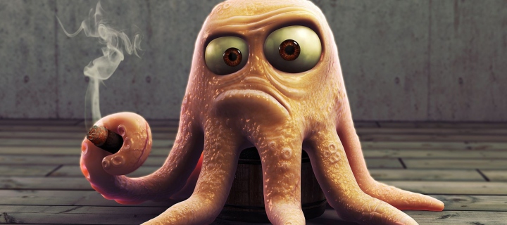 Das Angry Octopus Wallpaper 720x320