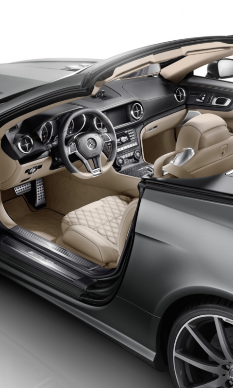 Fondo de pantalla Mercedes-Benz SL 65 AMG Interior 480x800