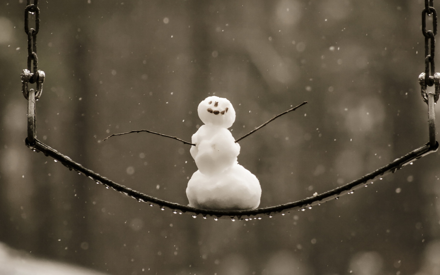 Das Happy Snowman Wallpaper 1440x900