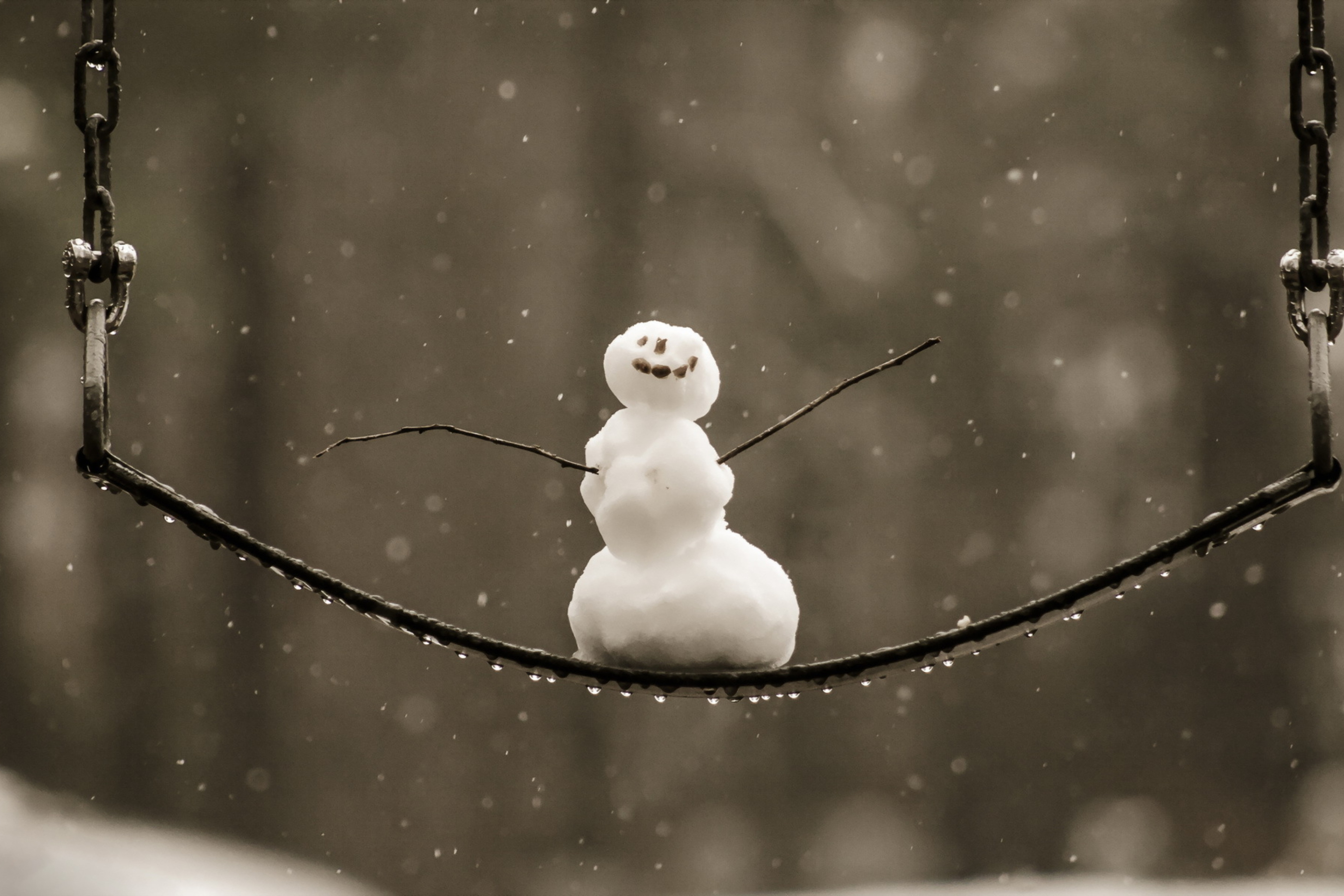 Das Happy Snowman Wallpaper 2880x1920