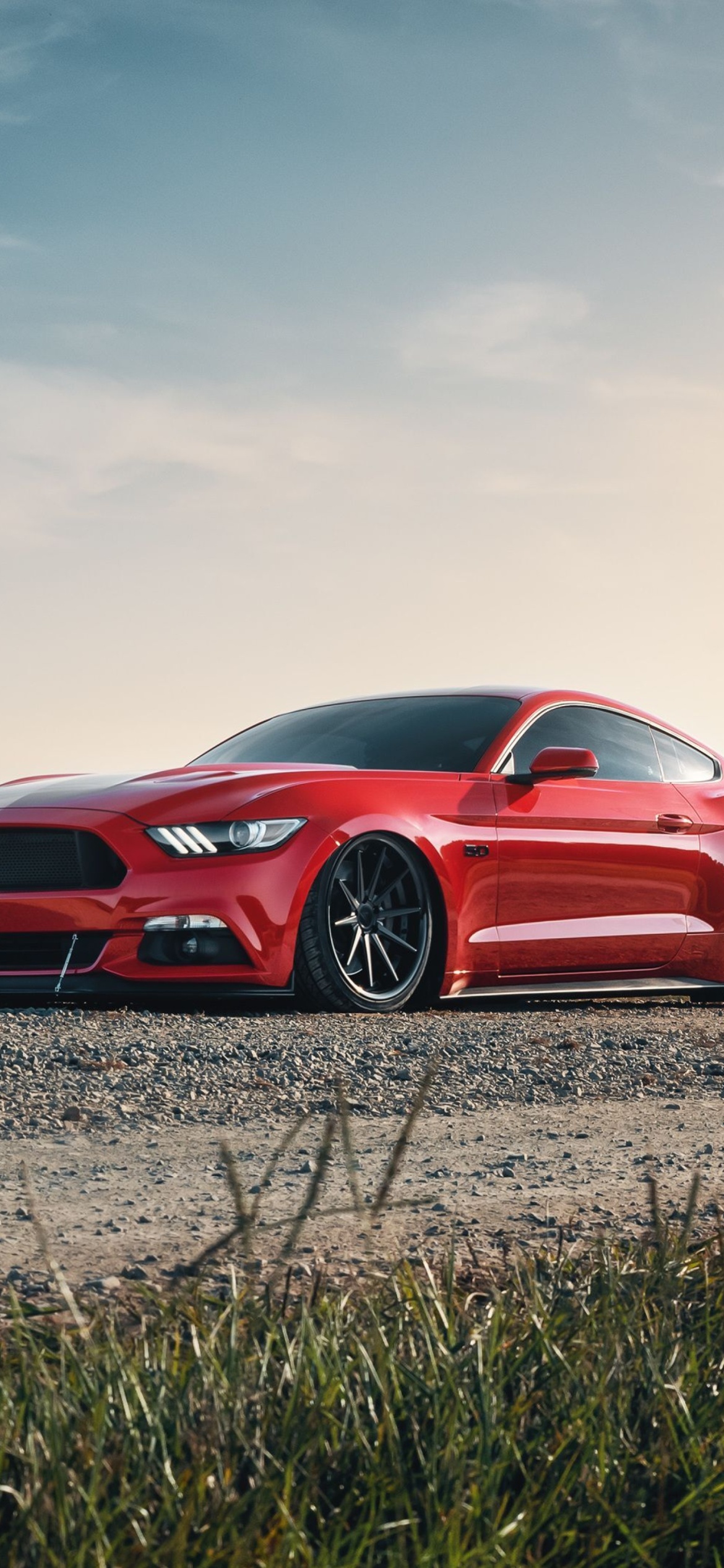 Ford Mustang GT Red wallpaper 1170x2532
