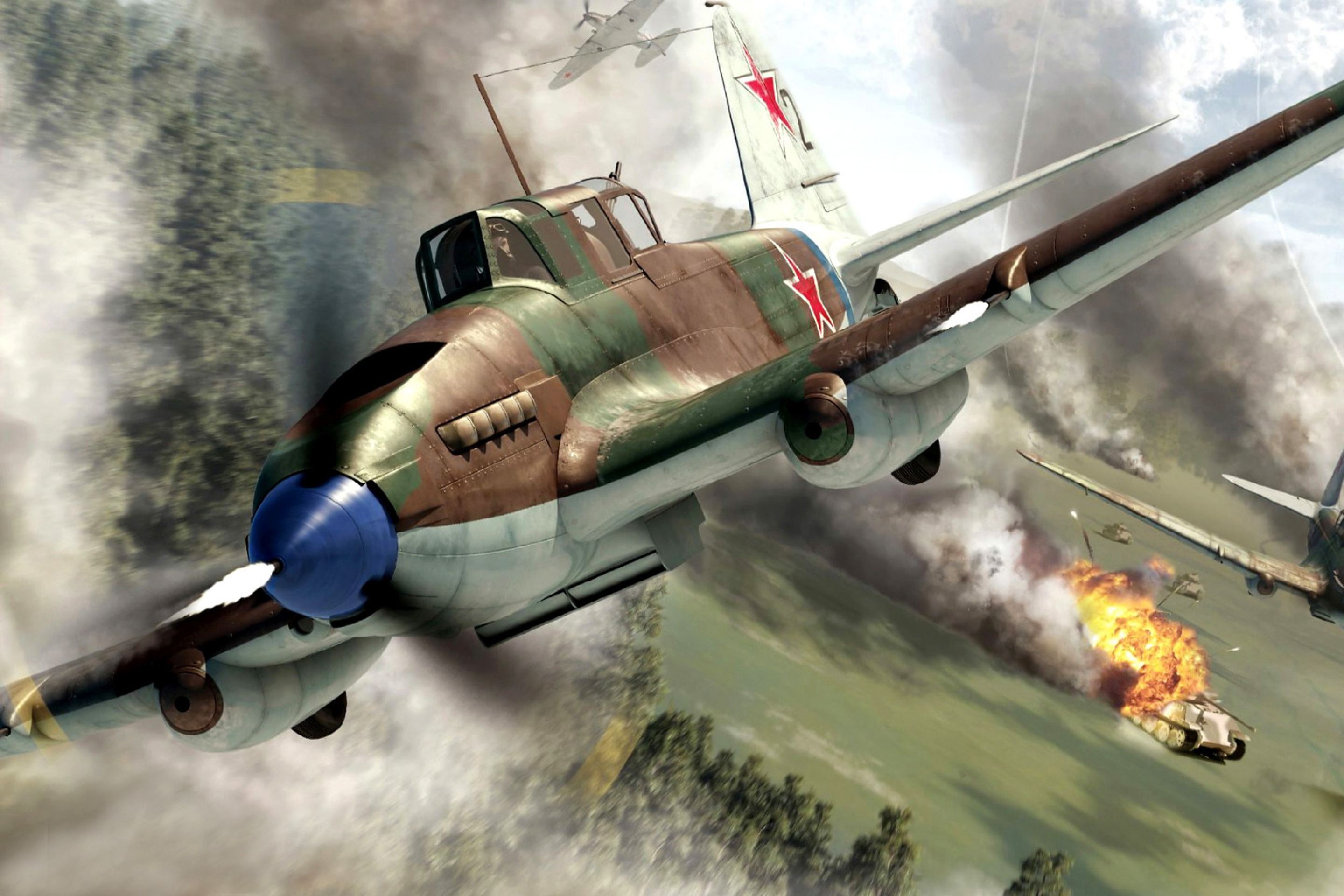 Fondo de pantalla Il 2 Shturmovik Ground Attack Aircraft 2880x1920