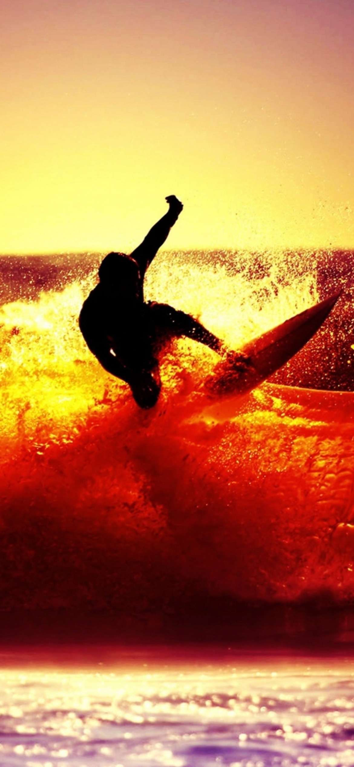 Sfondi Surfing At Sunset 1170x2532