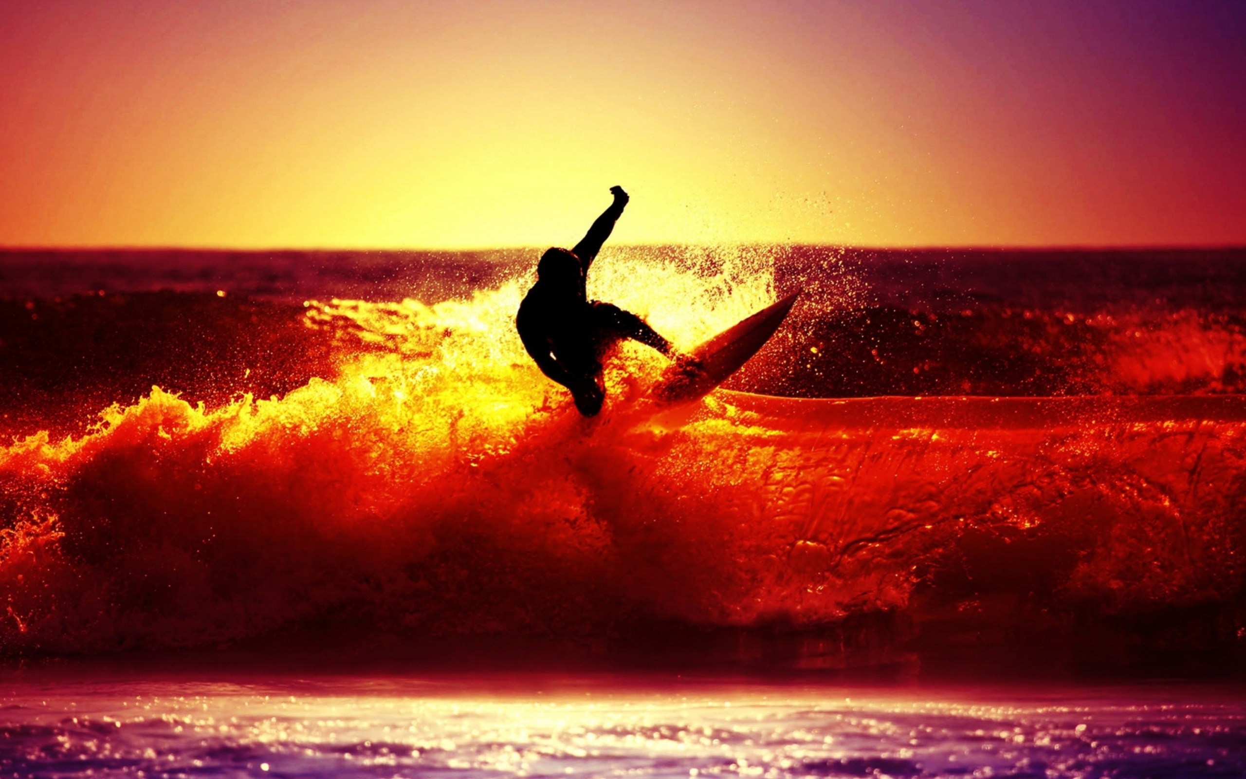 Surfing At Sunset wallpaper 2560x1600