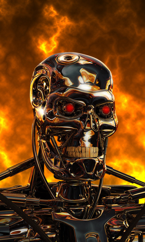 Fondo de pantalla Cyborg Terminator 480x800