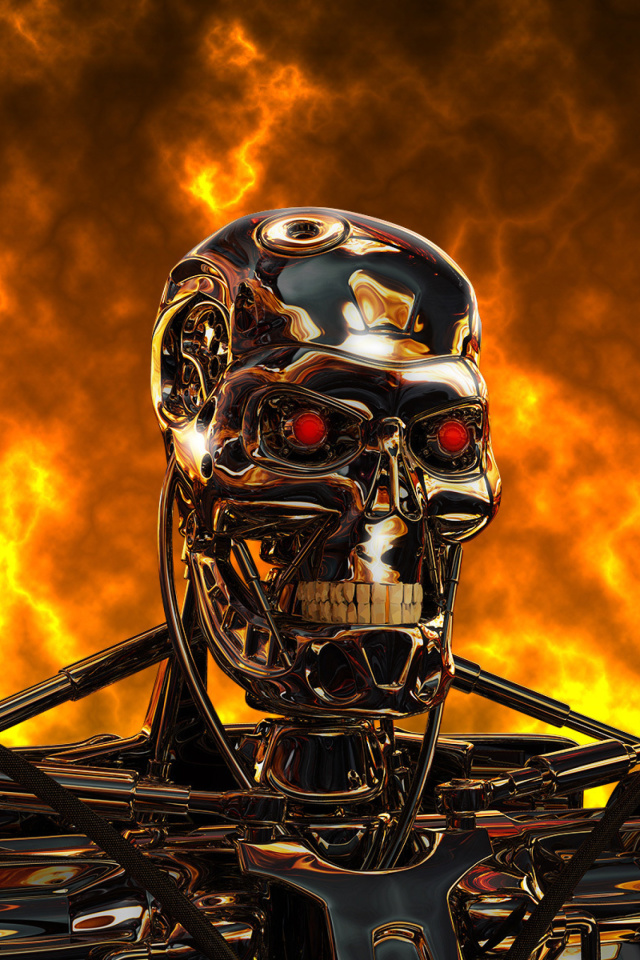 Fondo de pantalla Cyborg Terminator 640x960