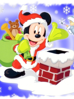 Fondo de pantalla Mickey Santa 240x320