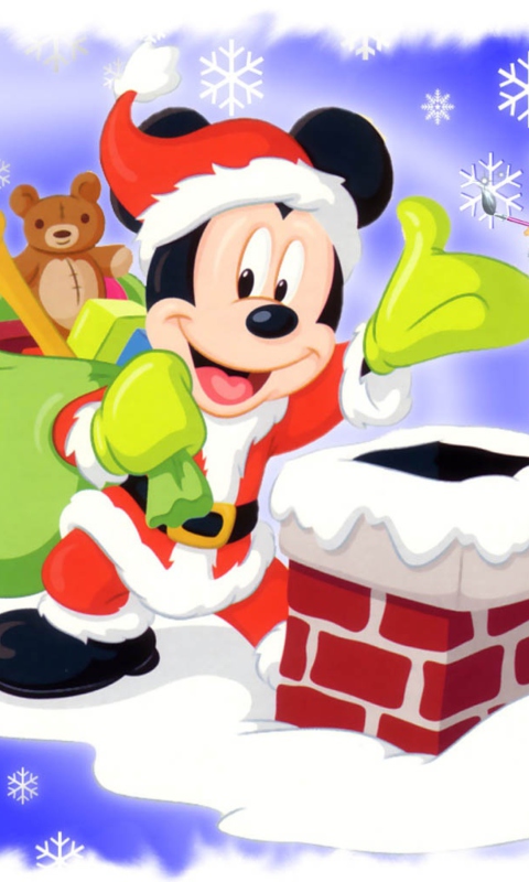 Das Mickey Santa Wallpaper 480x800