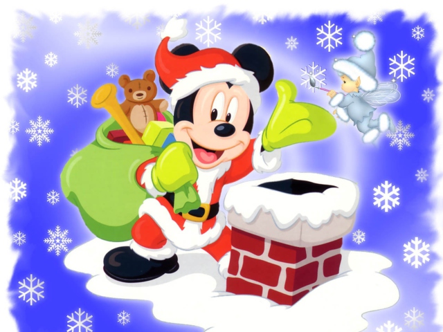 Mickey Santa wallpaper 640x480