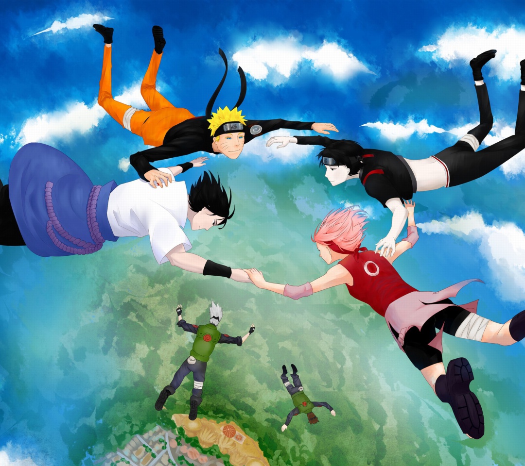 Hatake Kakashi, Sai, Uchiha Sasuke, Haruno Sakura screenshot #1 1080x960
