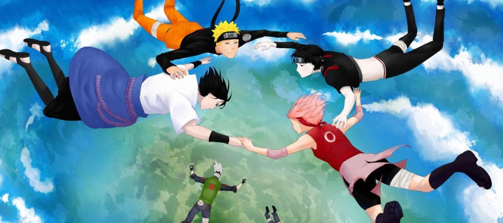 Hatake Kakashi, Sai, Uchiha Sasuke, Haruno Sakura wallpaper 720x320