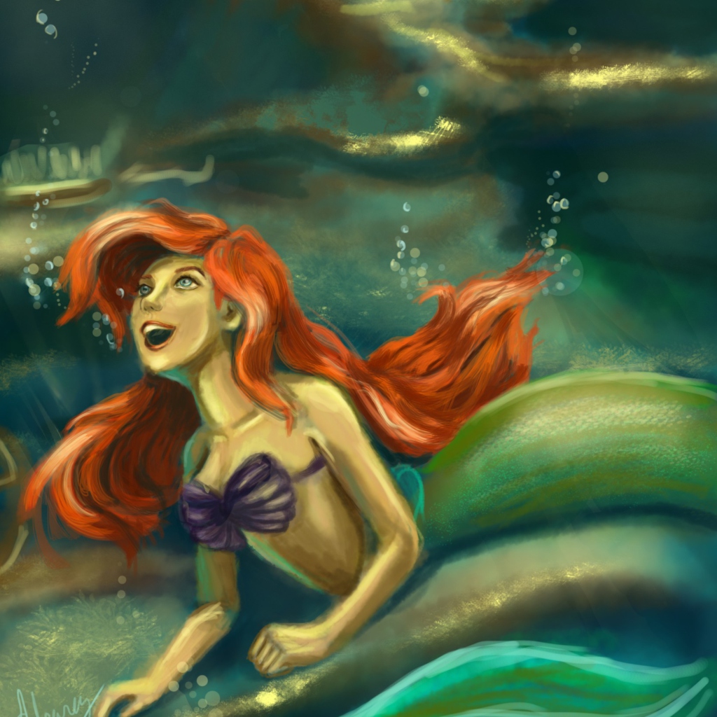 Fondo de pantalla Little Mermaid Painting 1024x1024