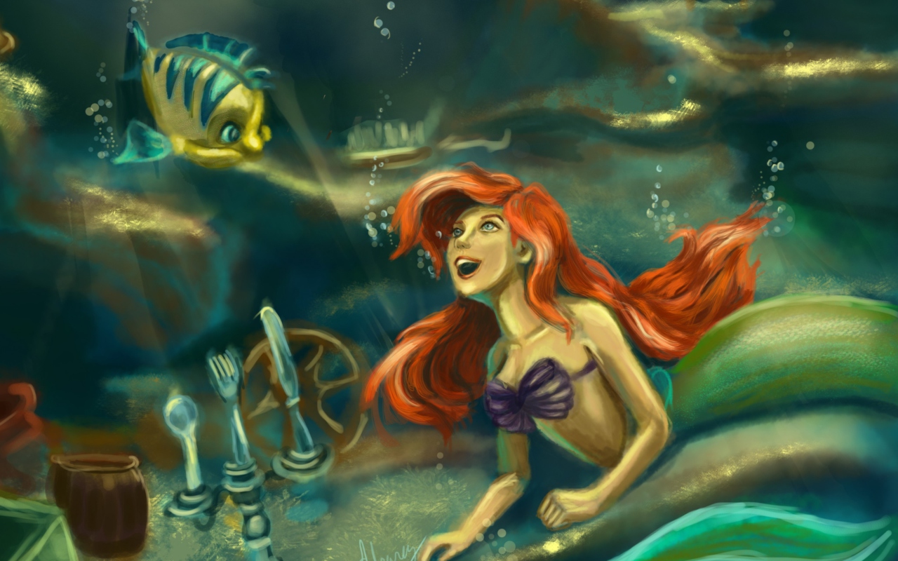 Fondo de pantalla Little Mermaid Painting 1280x800