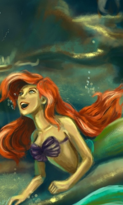 Sfondi Little Mermaid Painting 240x400