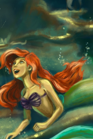 Little Mermaid Painting wallpaper 320x480