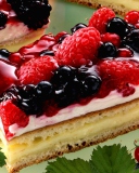 Fondo de pantalla Raspberry And Blackberry Dessert 128x160