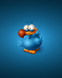 Das Funny Blue Bird Wallpaper 128x160