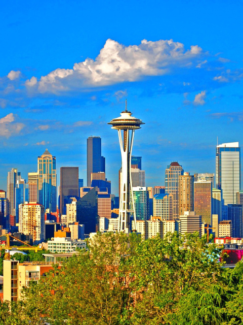 Seattle Landscape, Washington wallpaper 480x640