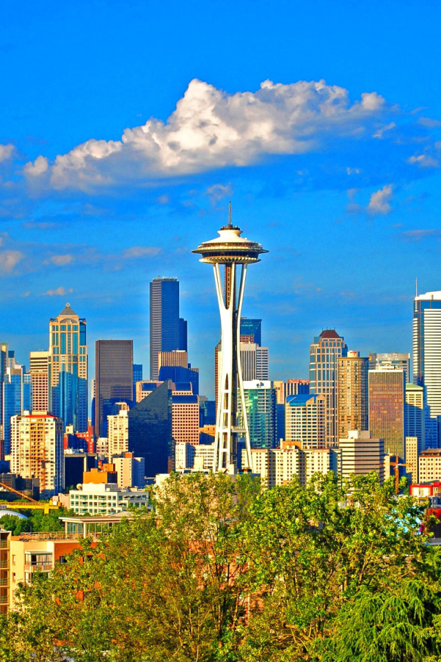 Seattle Landscape, Washington wallpaper 640x960