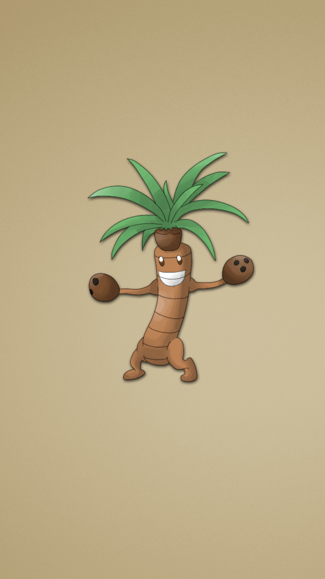 Funny Coconut Palm Tree Illustration wallpaper 1080x1920
