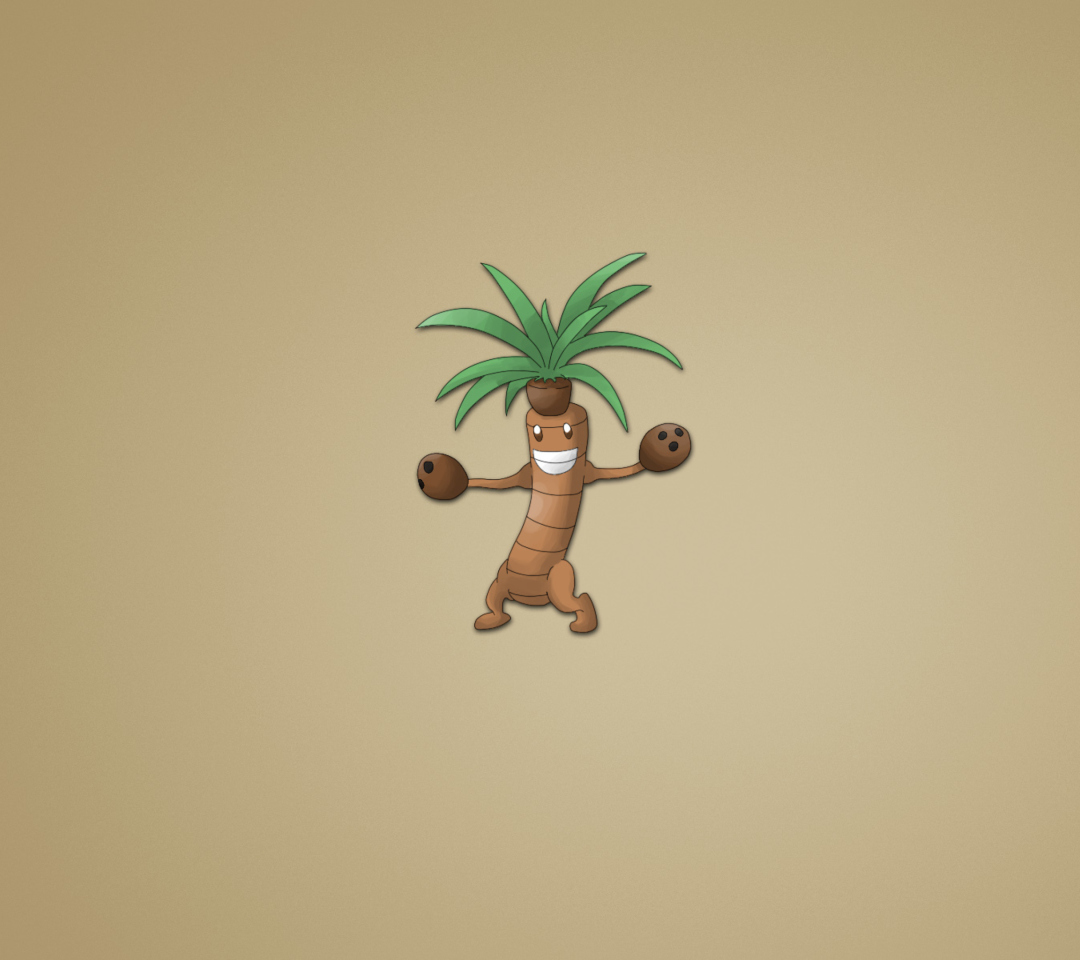 Funny Coconut Palm Tree Illustration wallpaper 1080x960