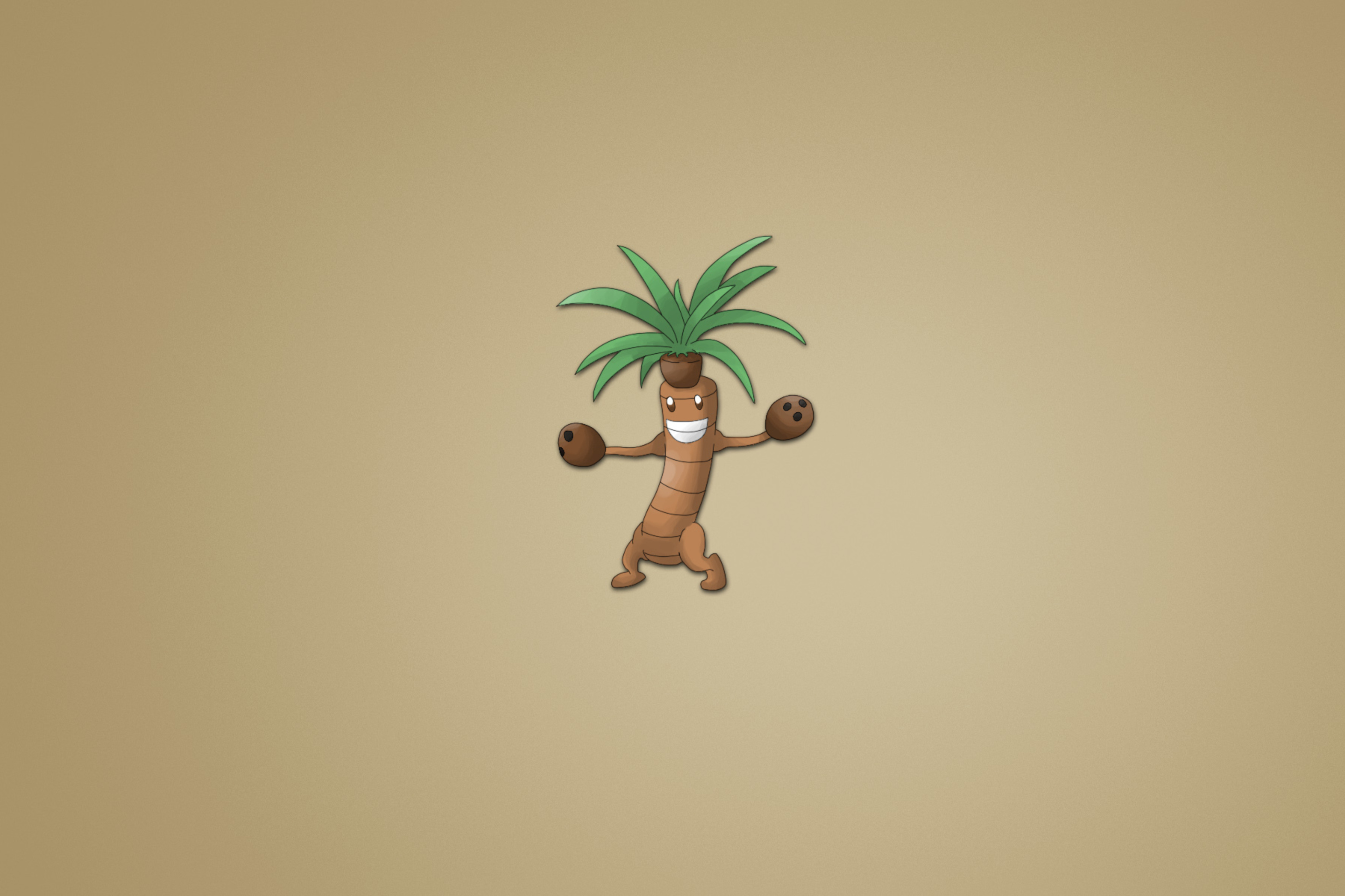 Funny Coconut Palm Tree Illustration wallpaper 2880x1920