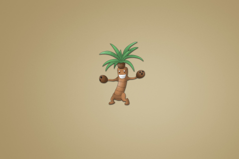 Обои Funny Coconut Palm Tree Illustration 480x320