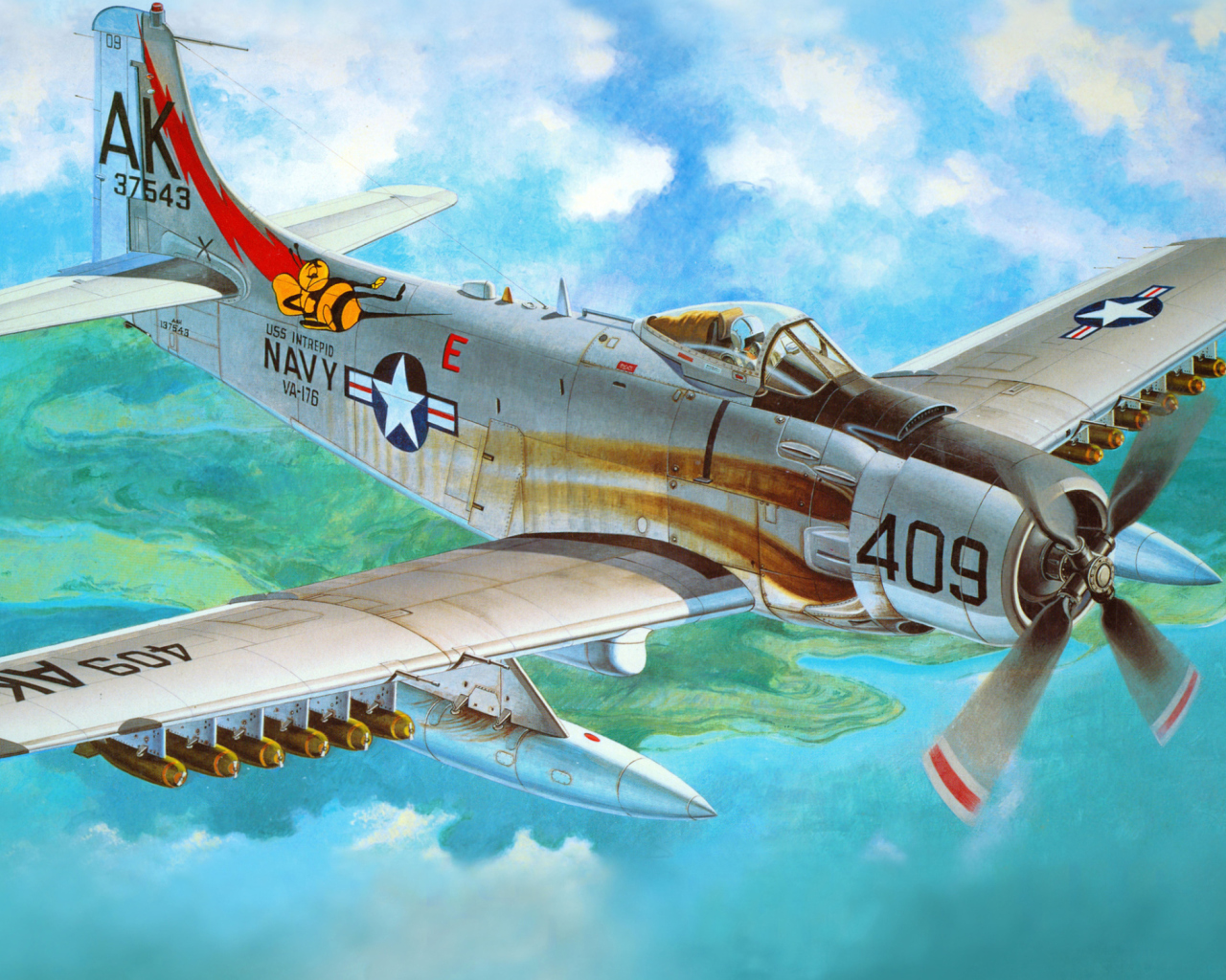 Das Douglas A-1 Skyraider Wallpaper 1280x1024