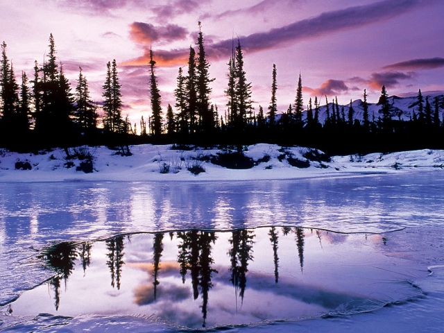 Winter Evening Landscape wallpaper 640x480