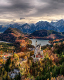 Sfondi Neuschwanstein Castle Panorama 128x160