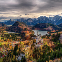 Sfondi Neuschwanstein Castle Panorama 208x208