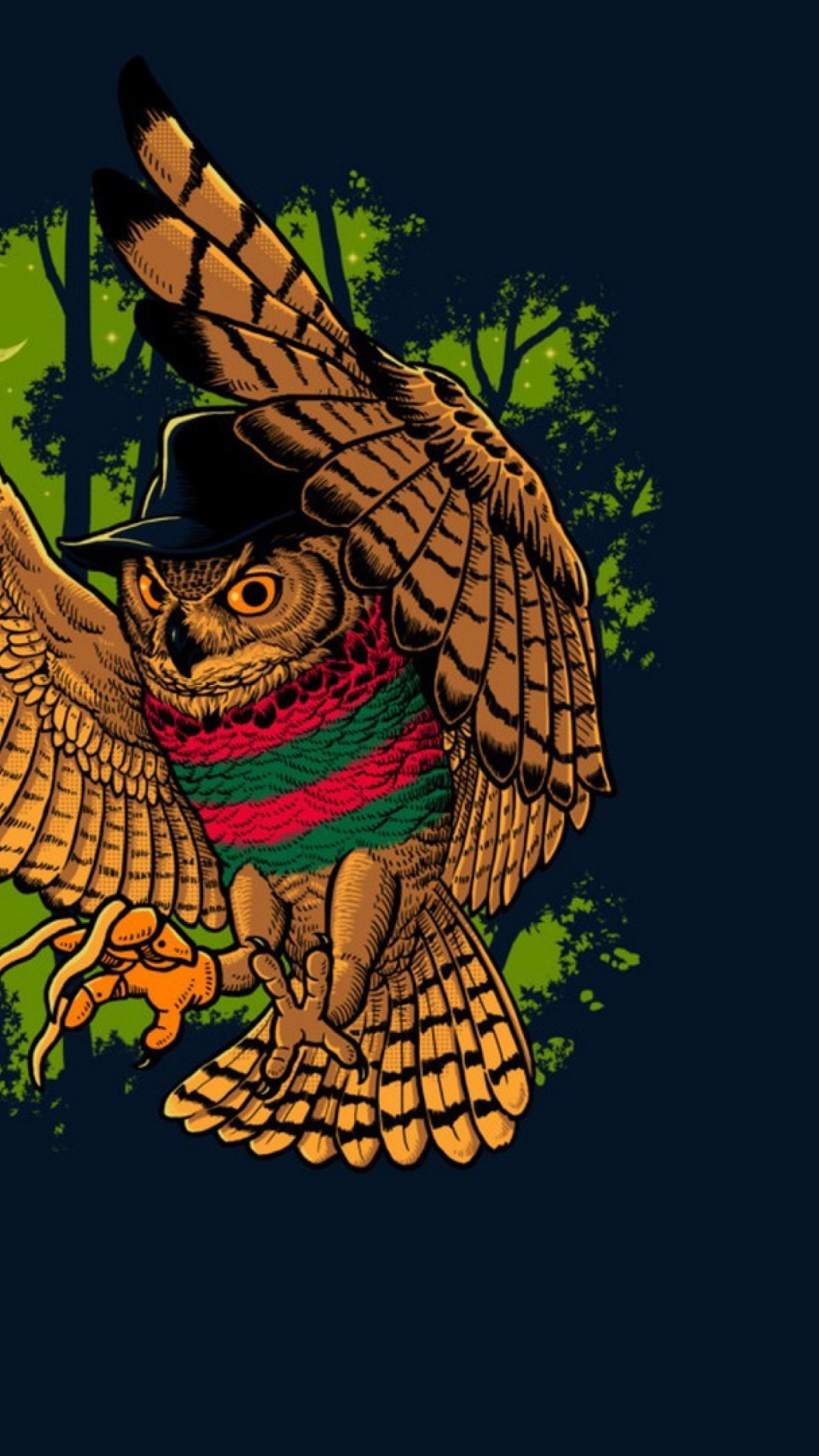 Sfondi Freddy Krueger Owl 1080x1920