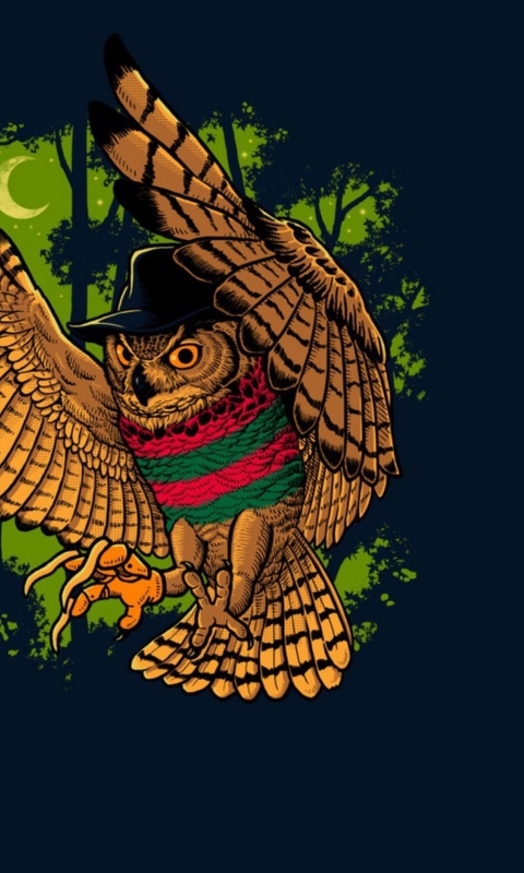 Das Freddy Krueger Owl Wallpaper 480x800