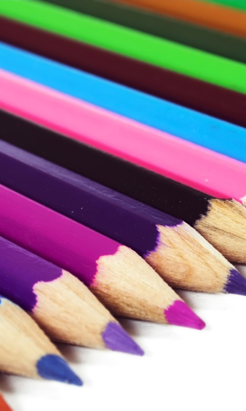 Colored Crayons wallpaper 480x800