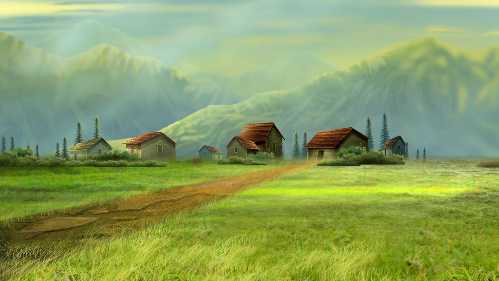 Small Village Drawing screenshot #1 1600x900
