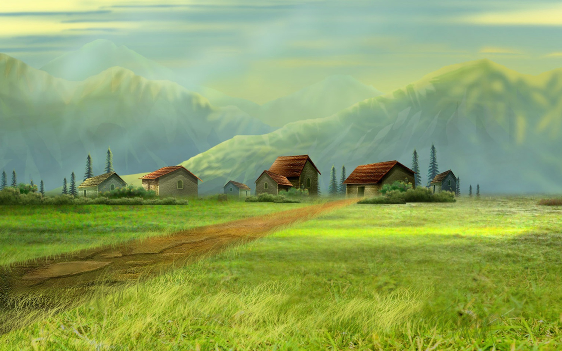 Screenshot №1 pro téma Small Village Drawing 1920x1200