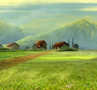 Small Village Drawing sfondi gratuiti per iPad 3