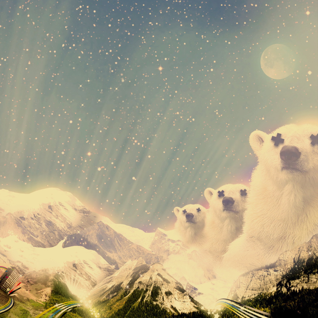 Screenshot №1 pro téma Abstract Mountains And Bears 1024x1024